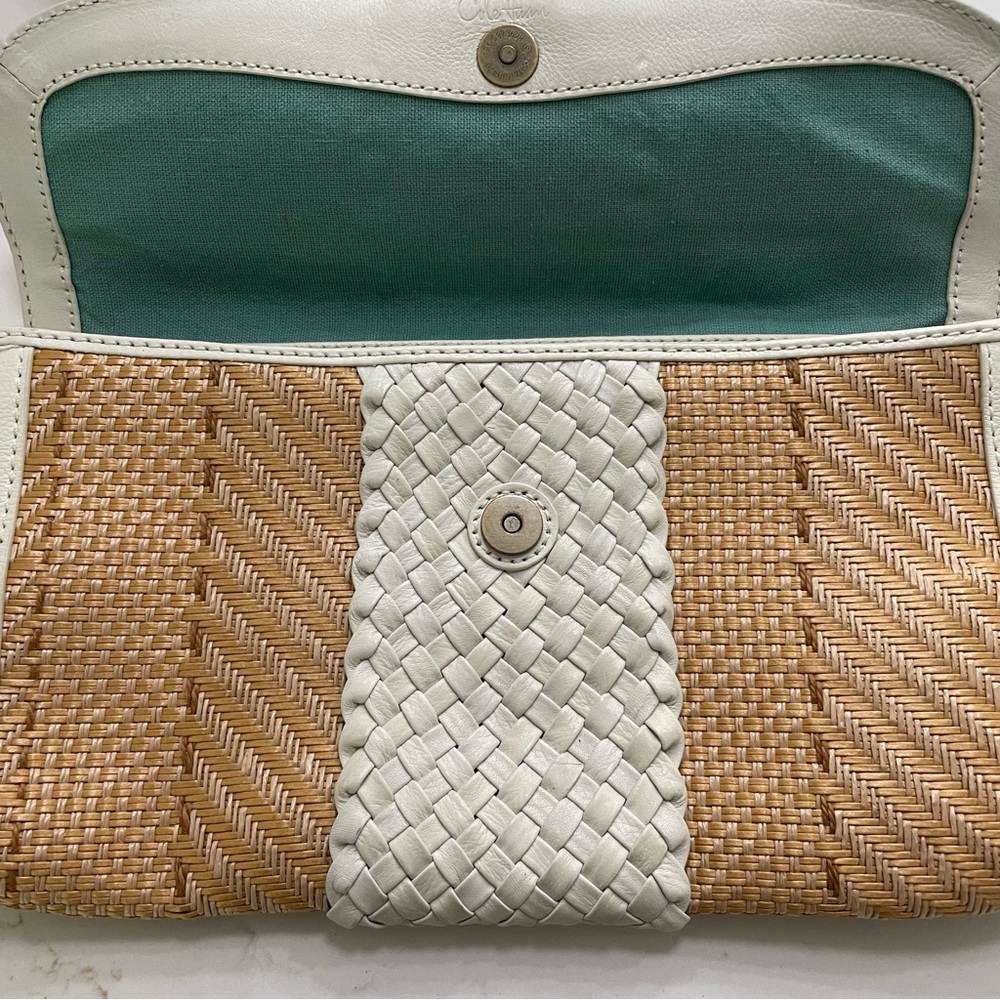 Cole Haan Tan and White Woven Clutch - Picture 5 of 11